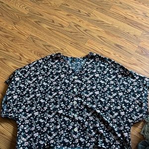 Oversized floral print blouse